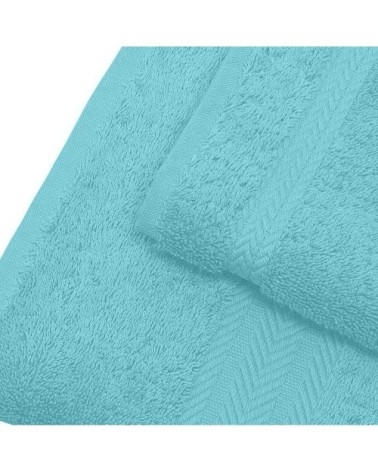 Serviette de toilette 550 gr/m²  bleu turquoise 50x100 cm