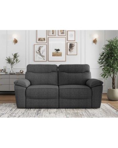 Canapé de relaxation électrique 3 places tissu texturé 3d - gris foncé