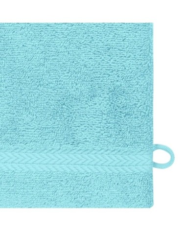 Lot de 3 gants de toilette 550gr/m²  bleu turquoise 16x22 cm