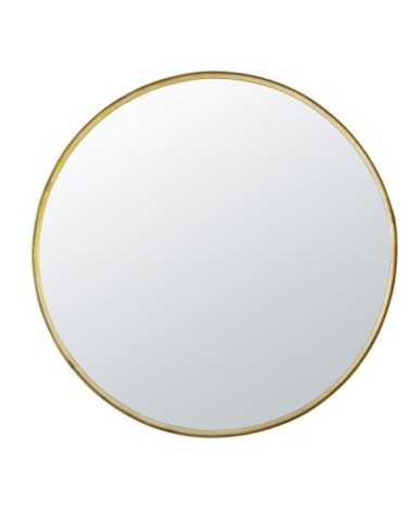 Miroir rond en métal doré D140