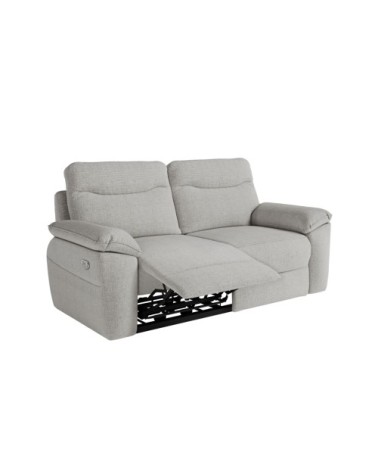 Canapé de relaxation électrique 3 places tissu texturé 3d - gris clair