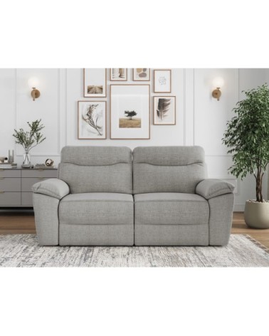 Canapé de relaxation électrique 3 places tissu texturé 3d - gris clair