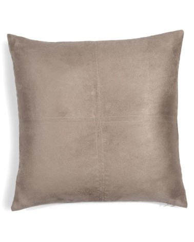 Coussin en suédine grège 60x60, OEKO-TEX®