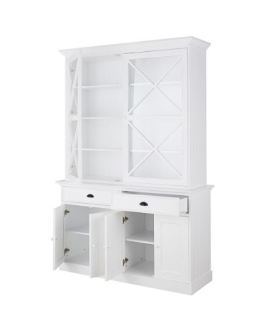 Vaisselier 6 portes 2 tiroirs blanc