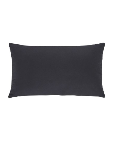 Coussin tissé en polypropylène noir broderie écrue 30x50