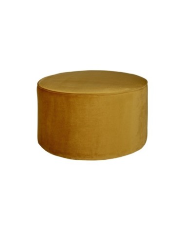 Pouf rond velours S ocre