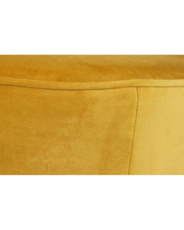 Pouf rond velours S ocre