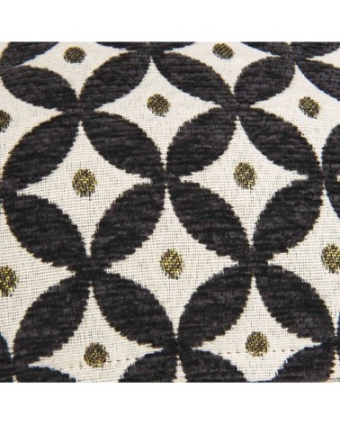 Coussin motifs jacquard noirs et écrus 40x40