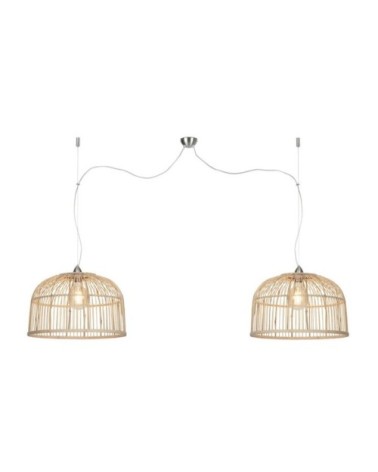 Suspension 2 lumières bambou D52cm