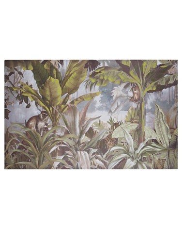 Toile imprimé jungle vert et marron 190x120