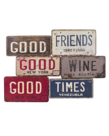 Plaque en métal effet vieilli 69x49