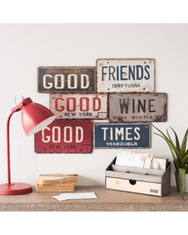 Plaque en métal effet vieilli 69x49