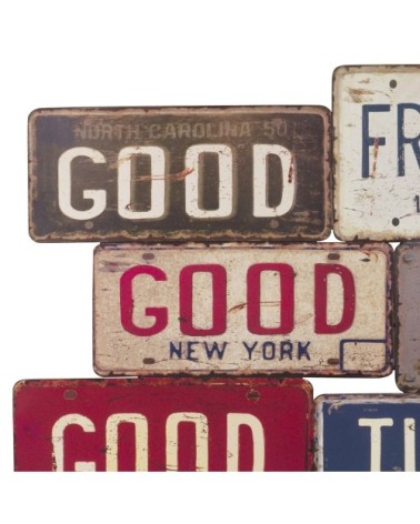 Plaque en métal effet vieilli 69x49