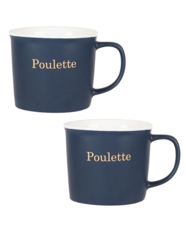 Mug en porcelaine bleu marine avec inscription