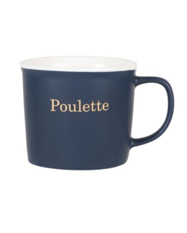 Mug en porcelaine bleu marine avec inscription