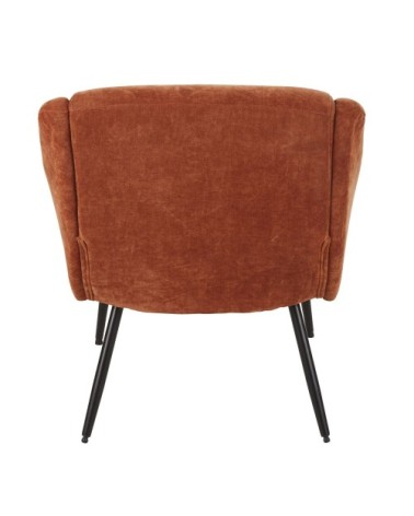 Fauteuil en velours orange écureuil