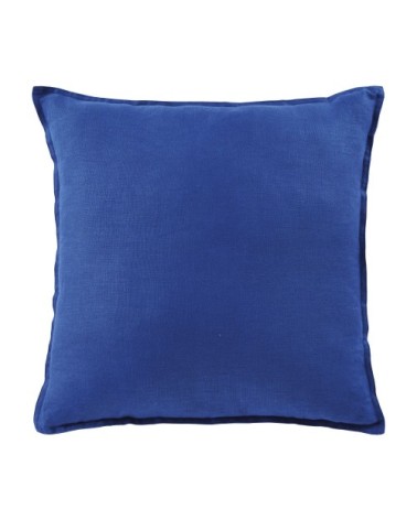 Coussin en lin lavé bleu indigo 60x60