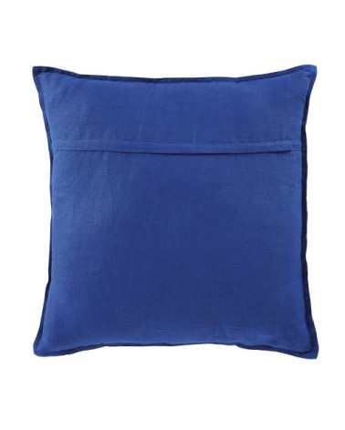 Coussin en lin lavé bleu indigo 60x60