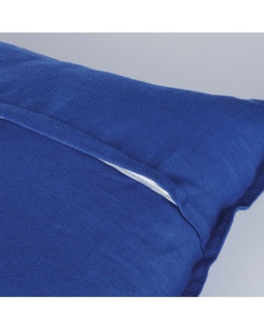 Coussin en lin lavé bleu indigo 60x60