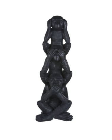 Statuette totem singes sagesse empilés H82