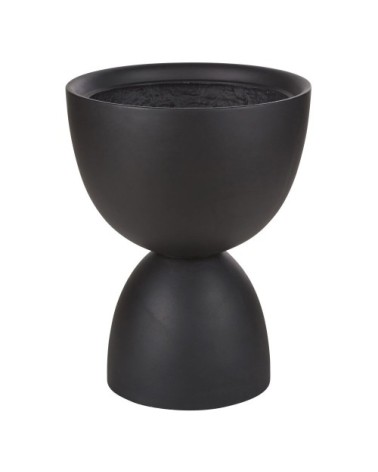 Cache-pot en fibre de verre noire H65