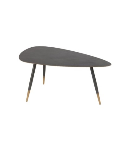 Table basse ovale en métal noir et doré 100 cm