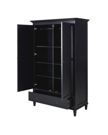 Armoire 2 portes 1 tiroir noire