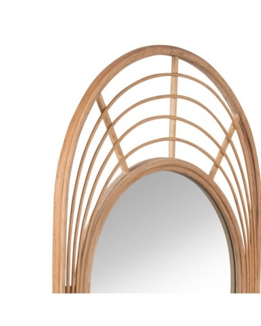 Miroir arche en rotin tressé beige 46x70