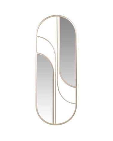 Déco murale gélule en métal doré et miroirs 30x80