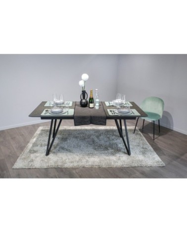 Table extensible 180 à 230 cm gris anthracite en céramique