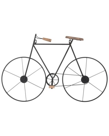 Déco murale vélo en sapin et métal noir 76x50