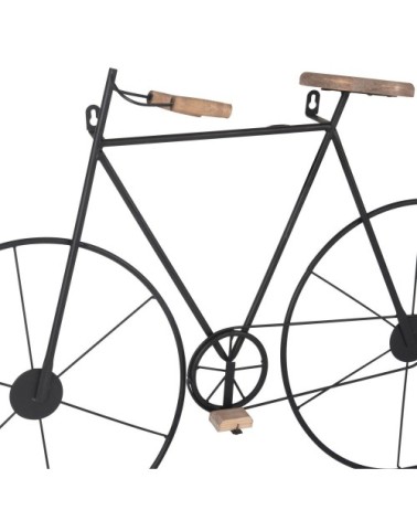 Déco murale vélo en sapin et métal noir 76x50