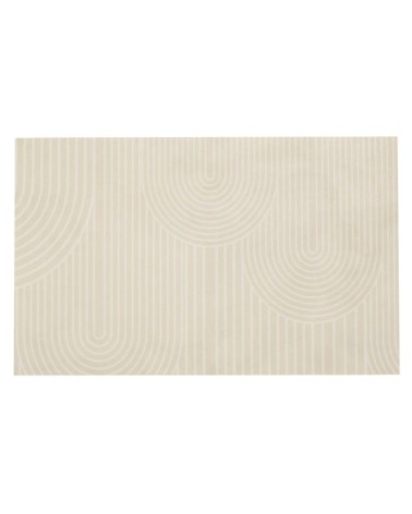 Tapis en vinyle à motifs beiges et blancs 50x80