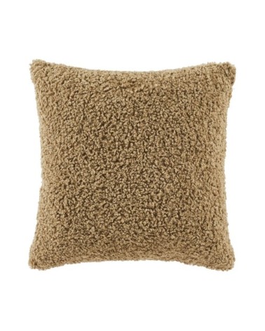 Coussin à bouclettes camel 45x45
