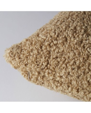Coussin à bouclettes camel 45x45
