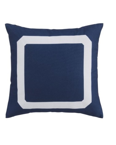 Coussin écru et bleu 45x45