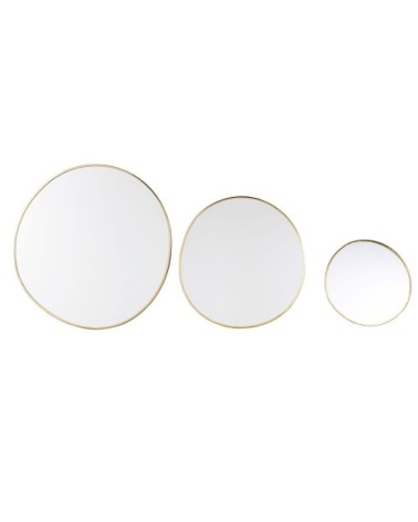 Miroirs organiques en métal doré (x3) 100x97