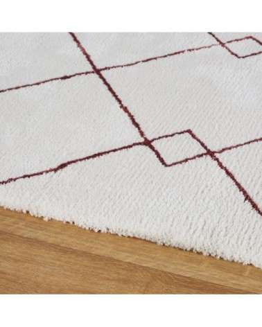 Tapis tufté terracotta et blanc 160x230