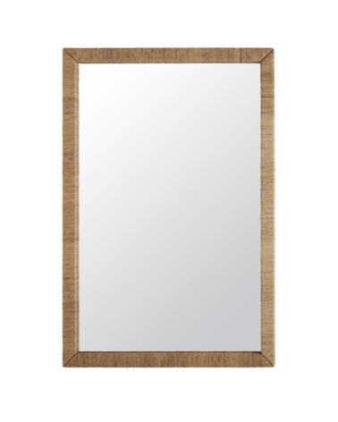 Miroir en fibre végétale marron 115x170