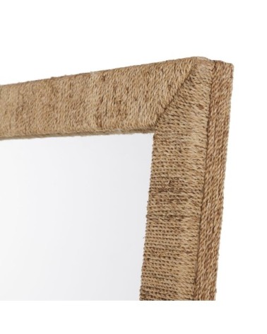 Miroir en fibre végétale marron 115x170