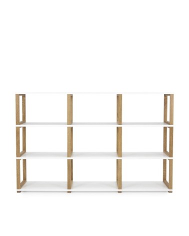 Étagère en bois 9 niches blanc