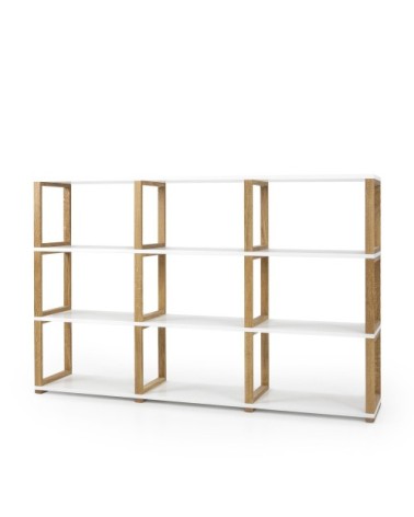 Étagère en bois 9 niches blanc