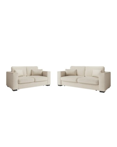 Ensemble canapés 2+3 places en tissu - beige