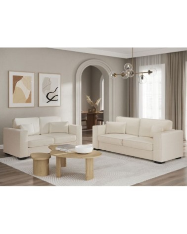 Ensemble canapés 2+3 places en tissu - beige