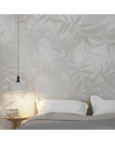 Papier peint panoramique ombres bambous 255 x 250  gris