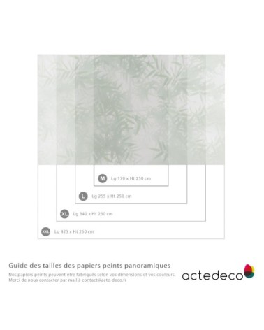 Papier peint panoramique ombres bambous 425 x 250  beige