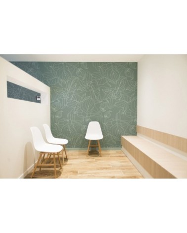 Papier peint panoramique feuillages 255 x 250  vert clair