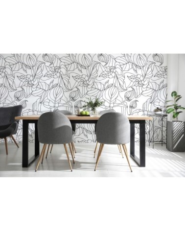 Papier peint panoramique feuillages 340 x 250  noir