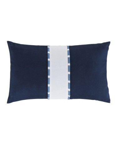 Coussin écru et bleu 30x50