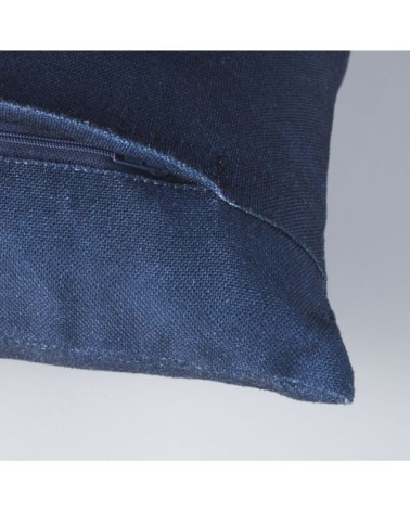 Coussin écru et bleu 30x50
